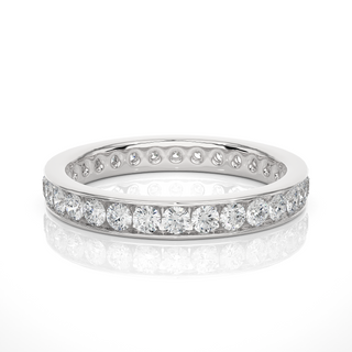 2 Ct Round Moissanite Pave Setting Band In Yellow Gold