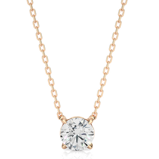 1 Carat Round Moissanite Solitaire Pendant In White Gold