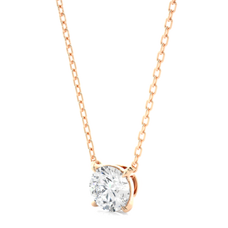 1 Carat Round Moissanite Solitaire Pendant In Rose Gold