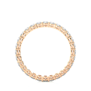 1 Ct Round Moissanite Surface Prong Eternity Band In Rose Gold