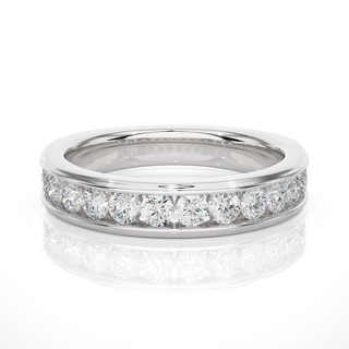 1 Carat Round Moissanite Women's Wedding Band In Silver