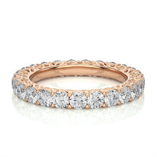 2 Ct Filigree Design Round Moissanite Eternity Band In White Gold