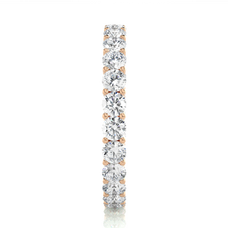 2 Carat Filigree Design Round Moissanite Eternity Band In Rose Gold