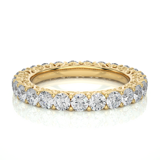 2 Ct Filigree Design Round Moissanite Eternity Band In White Gold