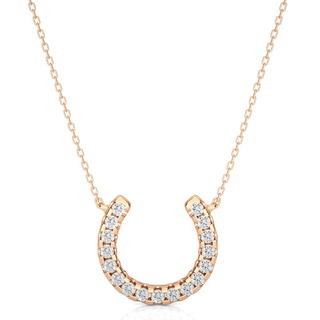 0.5 Ct Horse Shoe Design Round Stone Moissanite Pendant In White Gold