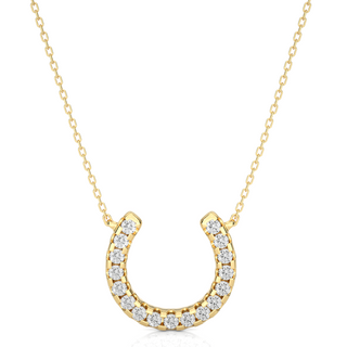 0.5 Ct Horse Shoe Design Round Stone Moissanite Pendant In White Gold