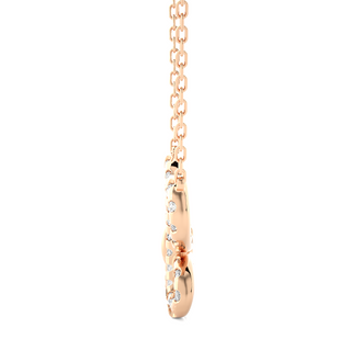0.5 Ct Scallop Pave Butterfly Shape Moissanite Pendant in Rose Gold