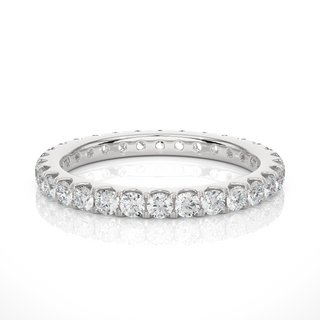 1.50 Carat Scalloped Paved Moissanite Full Eternity Band in Rose Gold For Women's