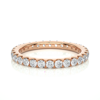 1.50 Carat Scalloped Paved Moissanite Full Eternity Band in Rose Gold For Women's