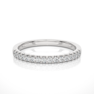 0.50 Carat Moissanite Scalloped Pave Half Eternity Band In White Gold