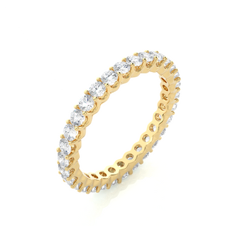 Surface Prong Eternity Moissanite Engagement Ring yellow gold