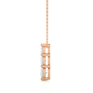 1 Ct Round Cut Three Stone Moissanite Pendant For Women in Rose Gold