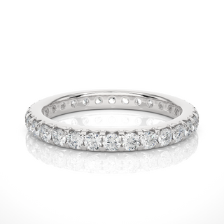 1 Carat Round V-Prong Moissanite Wedding Band in White Gold