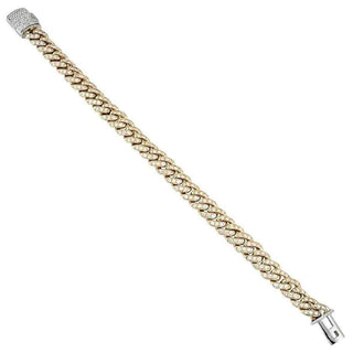 5.50 Carat Round Cut Cuban Link Hip Hop Bracelet in Yellow Gold