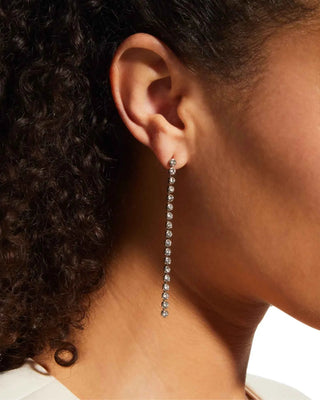 1.50 Carat Round Drop & Linear Moissanite Earrings For Women