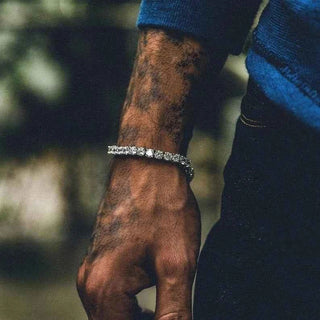 3 Ct Round Cut Moissanite Hip Hop Bracelet in Sterling in Silver For Men's