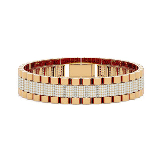 5.50 Ct Round Cut Moissanite Hip Hop Bracelet for Men