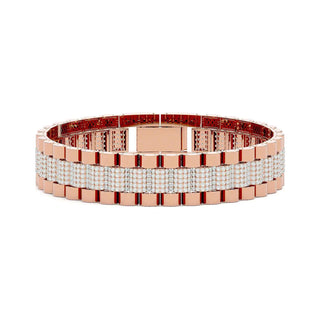 5.50 Ct Round Cut Moissanite Hip Hop Bracelet for Men