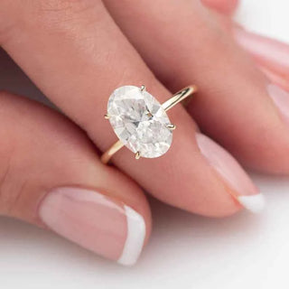 2 Ct Oval Cut Moissanite Solitaire Engagement Ring In Rose Gold