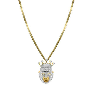 2 Carat Lion King Round Moissanite Pendant In White Gold