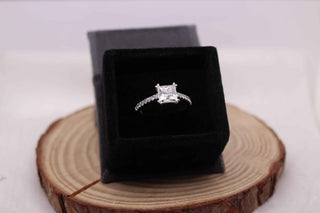 2 Carat Princess Cut Moissanite Engagement Ring In White Gold