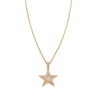 0.5 Ct Moissanite Star Shape Pendant in Rose Gold