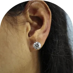 Round Moissanite Stud Earrings