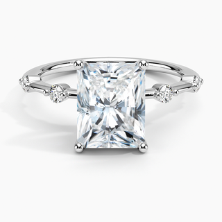 1.50 Radiant-Shaped Moissanite 5-Stone Engagement Ring in White Gold