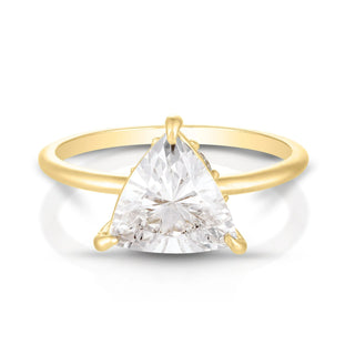 1.5 Carat Trillion Cut Hidden Halo Moissanite Ring in White Gold