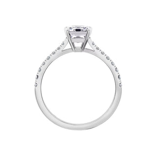1.5 Carat Asscher Shaped Moissanite Engagement Ring White Gold