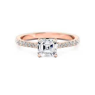 1.5 Carat Asscher Shaped Moissanite Engagement Ring Rose Gold