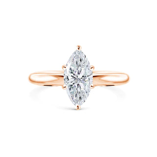1.5 Carat Marquise Cut Solitaire Moissanite Ring in Rose Gold