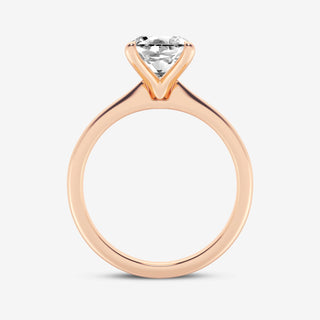 1 Carat Asscher Cut Moissanite Solitaire Engagement Ring in Rose Gold
