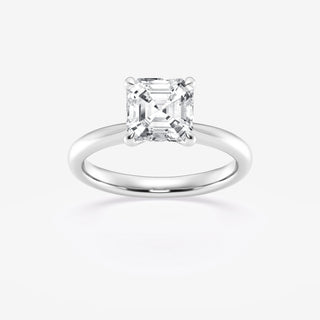 1 Carat Asscher Cut Moissanite Solitaire Engagement Ring in White Gold
