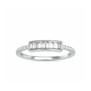1.8 Carat Baguette Cut Moissanite Ring in White Gold
