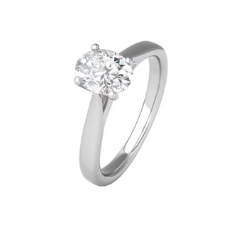1 Carat Oval Shape Moissanite Engagement Ring in White Gold