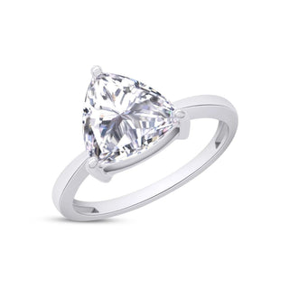 2.40 Carat Trillion Cut Moissanite Bridal Set In White Gold