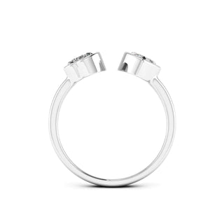 2 Carat Heart Shaped Moissanite Toi Et Moi Engagement Ring in White Gold