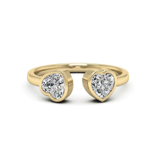 2 Carat Heart Shaped Moissanite Toi Et Moi Engagement Ring in White Gold