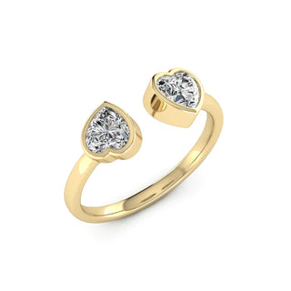 2 Carat Heart Shaped Moissanite Toi Et Moi Engagement Ring in White Gold