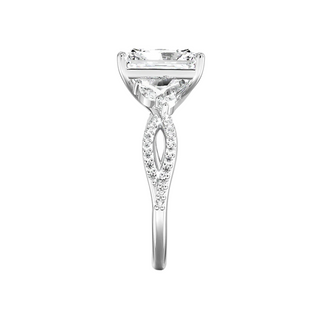 2 Ct Radiant Cut Moissanite Criss Cross Engagement Ring in White Gold