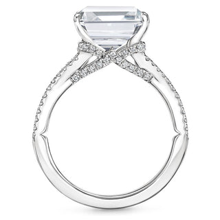 2 Ct Radiant Cut Moissanite Split Shank Engagement Ring in White Gold