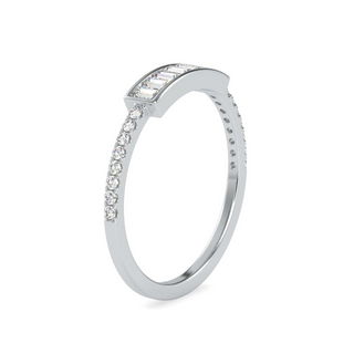 1.8 Carat Baguette Cut Moissanite Ring in White Gold