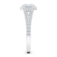 2 Carat Asscher Cut Split Shank Moissanite Ring in White Gold