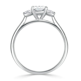 2 Carat Radiant Cut Three Stone Moissanite Ring in White Gold