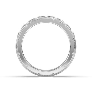 3 Carat Round Shape Moissanite Men's Wedding Band In White Gold