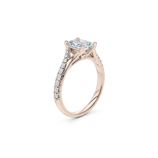 3 Carat Radiant Cut Moissanite Engagement Ring in Rose Gold
