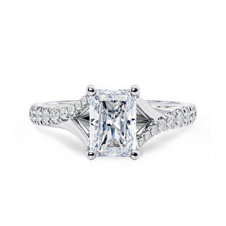 3 Carat Radiant Cut Moissanite Engagement Ring in white Gold