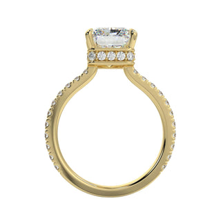 1.50 Carat Radiant Shape Hidden Halo Moissanite Ring in White Gold
