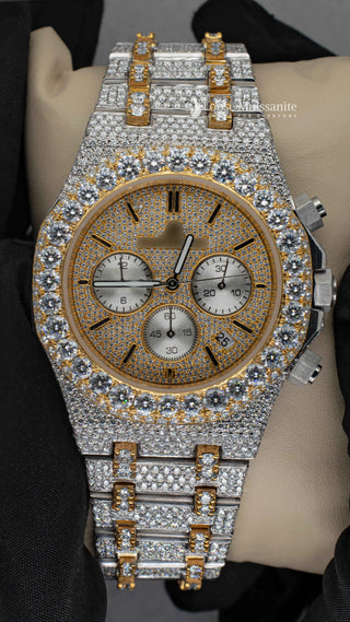 AP Moissanite Hip Hop Watch | 41 MM | Yellow Gold Tone